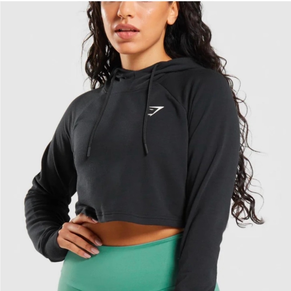 Gymshark Black Cropped Hoodie Sweatshirt